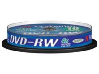 Диск DVD-RW Verbatim 4.7Gb 4x Cake Box (10шт) 43552