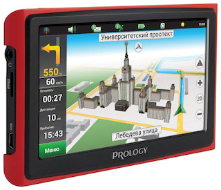 Навигатор Автомобильный GPS Prology iMAP-4300 4.3" 480x272 4Gb microSD черный/красный Navitel