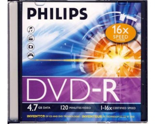 Диск DVD-R Philips 4.7Gb 16x Slim Case (5шт) (5746)