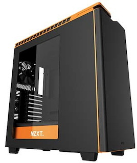 Корпус NZXT H440 черный/оранжевый w/o PSU ATX SECC 3*120mm 1*140mm fan 2*USB2.0 2*USB3.0 audio HD screwless bott PSU