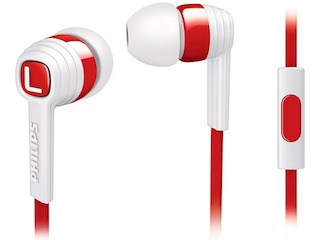 Наушники с микрофоном Philips SHE7055EN/00 белый/красный 1.2м