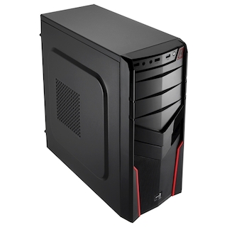 Корпус Aerocool V2X RED черный w/o PSU mATX SECC 1*92mm fan 2*USB2.0 USB3.0 audio HD bott PSU