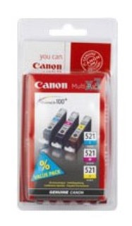 Струйные картриджи Canon CLI-521 2934B007 голубой+пурпурный+желтый для PIXMA MP540/620/630/980