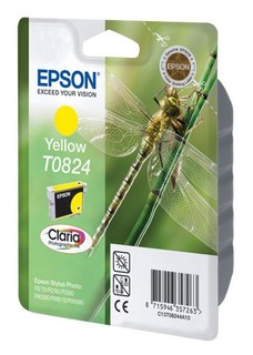 Струйный картридж Epson C13T11244A10 T0824 желтый R270/290/RX590 (замена С13T08244A)