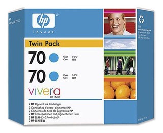 Картридж струйный HP 70 CB349A Blue (упаковка из 2 шт C9458A) для DJ Z2100/Z3100