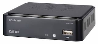 Ресивер DVB-T2 Rolsen RDB-517A черный