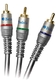 Кабель Belsis 3RCA <--> 3RCA, 75 Ом,  RGB, GOLD,  1 м