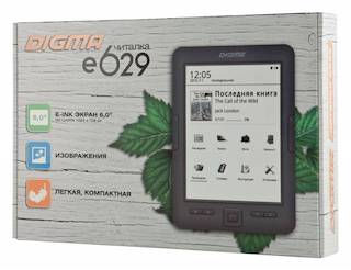 Электронная книга Digma E629 6" E-Ink Carta 1024x758 600MHz 128Mb/4Gb/microSDHC черный
