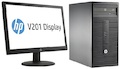 Комплект HP 280 G1 MT 19.45" i3 4160 (3)/4Gb/500Gb/DVDRW/Free DOS/клавиатура/мышь/черный/монитор в комплекте V201