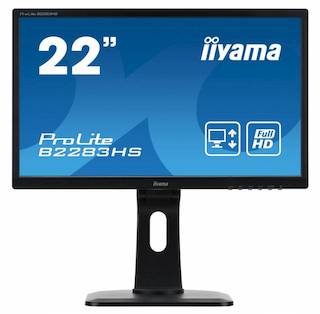 Монитор Iiyama 21.5" B2283HS-B1 черный AH-IPS LED 5ms 16:9 DVI HDMI M/M матовая HAS Pivot 1000:1 250cd 160гр/160гр 1080x1920 D-Sub 5кг