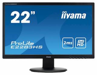 Монитор Iiyama 21.5" E2283HS-B1 черный TN+film LED 2ms 16:9 DVI HDMI M/M матовая 1000:1 250cd 160гр/160гр 1080x1920 D-Sub 5кг
