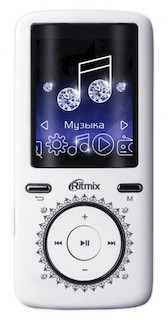 Плеер Flash Ritmix RF-4750 8Gb белый/1.8"/FM/microSD/microSDHC