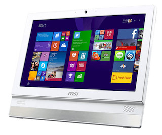 Моноблок MSI Adora20 2BT-032RU 19.5" HD+ CelQC J1900 (2.4)/2Gb/500GbHDG/DVDRW/CR/Windows 8.1 Single Language Bing/GbitEth/WiFi/клавиатура/мышь/Cam/бел