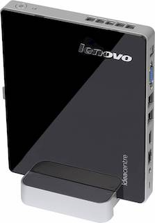 Неттоп Lenovo IdeaCentre Q190 slim P 2127U (1.9)/2Gb/500Gb/HDG/CR/Windows 8.1 Bing/GbitEth/WiFi/черный/серебристый