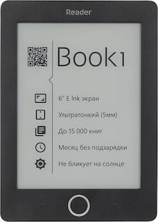 Электронная книга Reader Book 1 6" E-ink HD Pearl 1024x758 1Ghz/4Gb черный