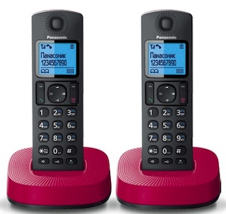 Р/Телефон Dect Panasonic KX-TGC312RUR черный/красный