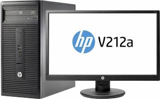 Комплект HP 280 G1 MT i3 4160 (3.6)/2Gb/500Gb 7.2k/HDG4400/DVDRW/Windows 10 dwnW7Pro64/GbitEth/180W/клавиатура/мышь/черный/монитор в комплекте 20.7" V