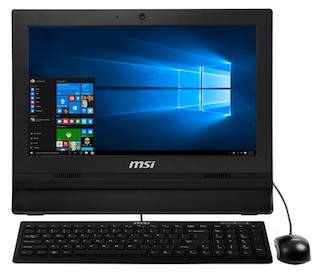 Моноблок MSI AP1622ET-035RU 15.6" HD Touch Cel 1037U (1.8)/4Gb/500Gb/HDG/Windows 10 Home Single Language/2xGbitEth/WiFi/Cam/черный 1366x768