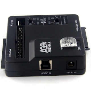 Док-станция для HDD/SSD AgeStar 3FBCP SATA IDE пластик черный