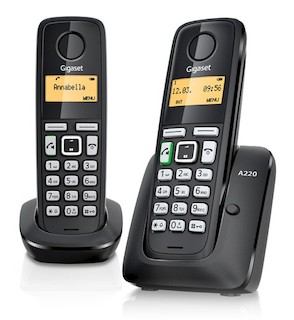 Р/Телефон Dect Gigaset A220 Duo черный (труб. в компл.:2шт) АОН