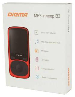 Плеер Flash Digma B3 8Gb желтый/1.8"/FM/microSD