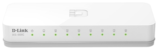 Коммутатор D-Link DGS-1008C/A1A неуправляемый настольный 8x10/100/1000BASE-T