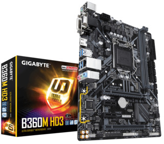 Материнская плата Gigabyte B360M HD3 Soc-1151v2 Intel B360 2xDDR4 mATX AC`97 8ch(7.1) GbLAN+VGA+DVI+HDMI
