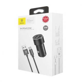 Автомобильное з/у Baseus 3.4A Dual USB black (TZXLD-A01)