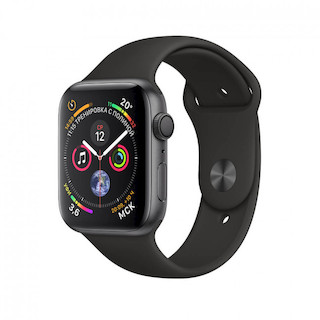 Смарт-Часы Apple Watch Series 4 GPS 44mm Space Gray Aluminum Case with Black Sport Band (MU6D2)