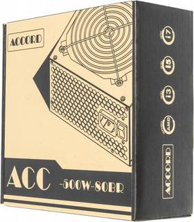 Блок питания Accord ATX 500W ACC-500W-80BR 80+ bronze (24+4+4pin) 120mm fan 6xSATA RTL