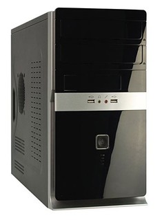 Корпус Foxconn TLM-141 black/silver 400W mATX USB audio mic fan AirDuct