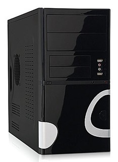 Корпус Foxconn TLM-720 black/silver 400W mATX USB Audio Mic Fan AirDuct