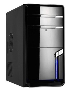 Корпус LinkWorld 727-03 black C2121 w/o PSU mATX USB Audio AirDuct, w/blue high light