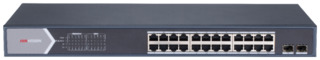 Коммутатор Hikvision DS-3E0526P-E/M 24G 2SFP 24PoE 225W неуправляемый