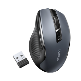 Беспроводная мышь UGREEN MU006 (15063) Ergonomic Wireless Mouse 2.4G 4000DPI Silence Design с батарейкой АА. Цвет: черный