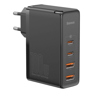 Сетевое з/у Baseus GaN5 Ultra USB-C*2+USB-A*2 с кабелем USB-C 100W Grey