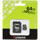 Флеш карта microSDXC 64Gb Class10 Kingston SDCS3/64GB CanvSelect Plus + adapter