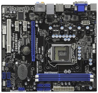 Материнская плата ASRock H55M/USB3 Soc-1156 iH55 DDRIII mATX  AC'97 8ch LAN-Gbt +USB3.0