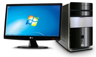 Комплект iRU Corp 310 PDC-E5700/2Gb/250/DVD-RW/CR/W7HB/MSO07Pro/black/+LG TFT 21.5"