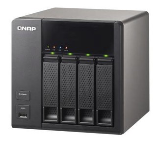 Сетевой накопитель QNAP TS-412 с четырьмя отсеками для жестких дисков. Marvell 1.2 ГГц