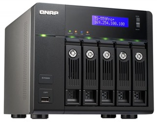 Сетевой накопитель Qnap TS-559 Pro+ с пятью отсеками для жестких дисков  Intel D525 1.8ГГц