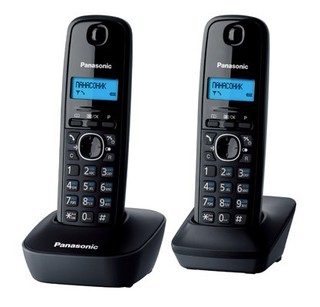 Р/Телефон Dect Panasonic KX-TG1612RUH (серый, 2 трубки)