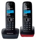 Р/Телефон Dect Panasonic KX-TG1612RU3 (черный+красный, 2 трубки)