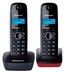 Р/Телефон Dect Panasonic KX-TG1612RU3 (черный+красный, 2 трубки)