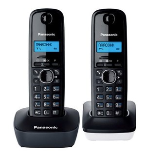 Р/Телефон Dect Panasonic KX-TG1612RU1 (черный+белый, 2 трубки)