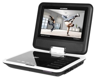 Портативный DVD Плеер Hyundai H-LCDVD712 7" черно-белый