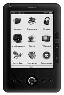 Электронная книга Digma e601 HD Pearl 6 дюймов 1024*768 чёрная, чехол, 4Gb