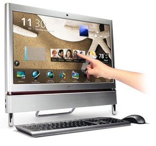 Моноблок Acer AS Z5710 23" Ci3 550/4G/1Tb/1G GF G240/DVD-RW/TV/CR/WF/BT/Cam/W7HP/KB+m silver