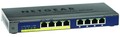 Коммутатор Netgear (GS108P-100EUS) 8-портовый 10/100/1000 Мбит/с, 4 порта с PoE, внешний БП