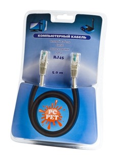 Кабель Сетевой PC PET Patchcord molded GOLD FLASH 5m cat5E PATCH5, 26AWG